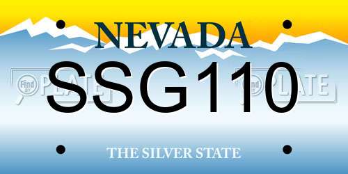 SSG110 Nevada License Plate