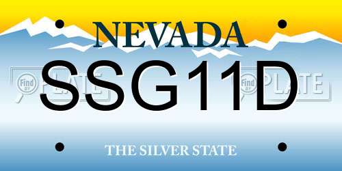 SSG11D Nevada License Plate