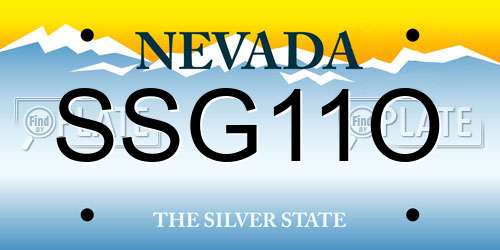 SSG11O Nevada License Plate