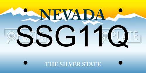 SSG11Q Nevada License Plate