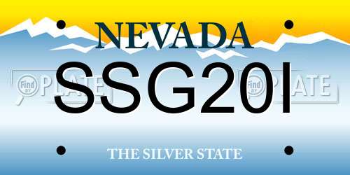 SSG20I Nevada License Plate