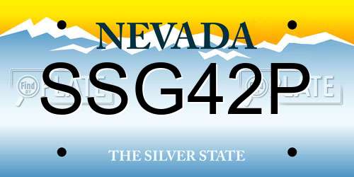 SSG42P Nevada License Plate