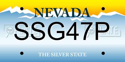 SSG47P Nevada License Plate