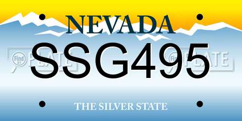 SSG495 Nevada License Plate
