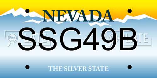 SSG49B Nevada License Plate