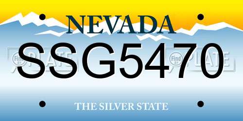 SSG5470 Nevada License Plate