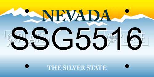 SSG5516 Nevada License Plate