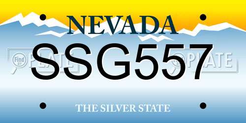 SSG557 Nevada License Plate