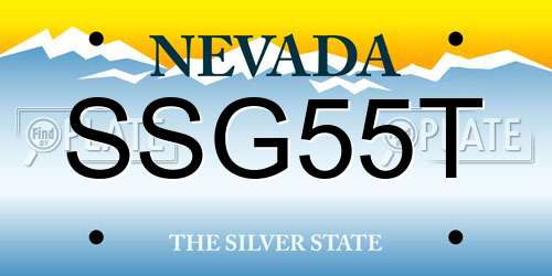 SSG55T Nevada License Plate