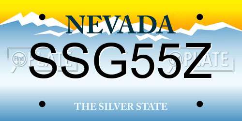 SSG55Z Nevada License Plate