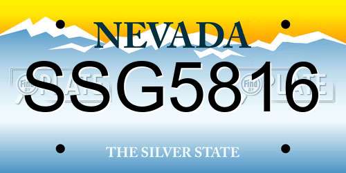 SSG5816 Nevada License Plate