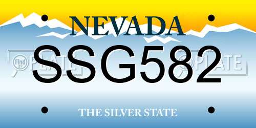 SSG582 Nevada License Plate