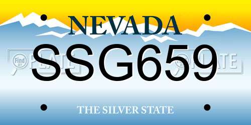 SSG659 Nevada License Plate