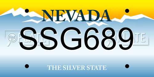 SSG689 Nevada License Plate