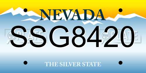 SSG8420 Nevada License Plate