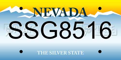 SSG8516 Nevada License Plate