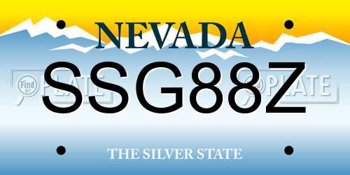 SSG88Z Nevada License Plate