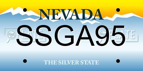 SSGA95 Nevada License Plate