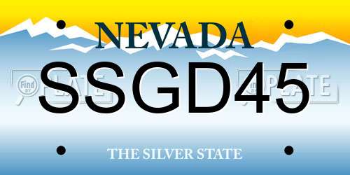 SSGD45 Nevada License Plate