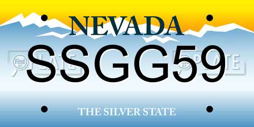 SSGG59 Nevada License Plate