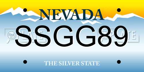 SSGG89 Nevada License Plate