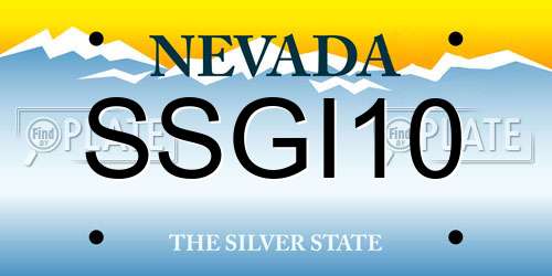 SSGI10 Nevada License Plate
