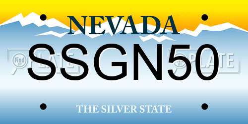 SSGN50 Nevada License Plate