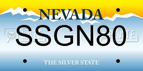SSGN80 Nevada License Plate