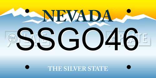 SSGO46 Nevada License Plate