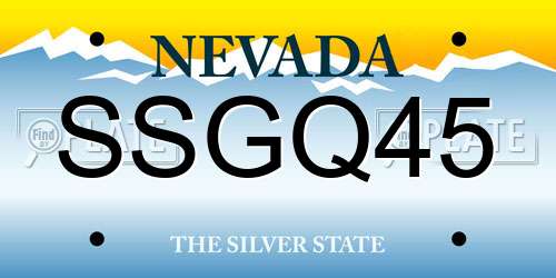 SSGQ45 Nevada License Plate