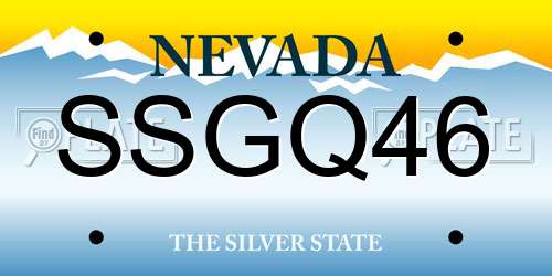 SSGQ46 Nevada License Plate
