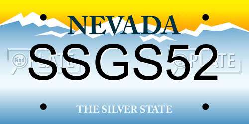 SSGS52 Nevada License Plate