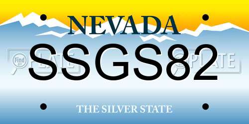 SSGS82 Nevada License Plate