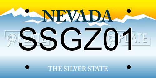 SSGZ01 Nevada License Plate