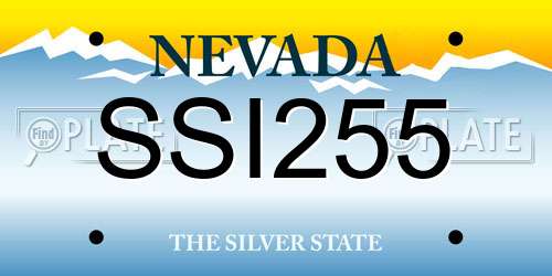 SSI255 Nevada License Plate