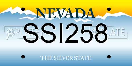 SSI258 Nevada License Plate