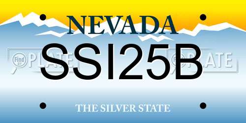 SSI25B Nevada License Plate