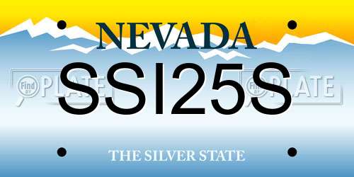 SSI25S Nevada License Plate