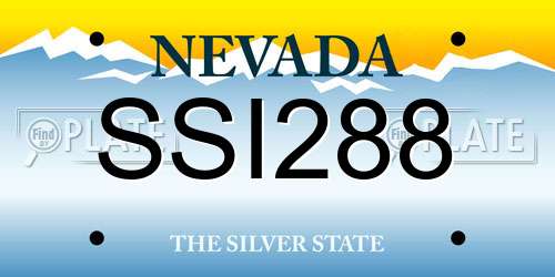 SSI288 Nevada License Plate