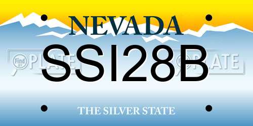 SSI28B Nevada License Plate