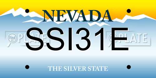 SSI31E Nevada License Plate
