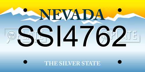 SSI4762 Nevada License Plate