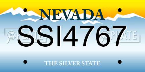 SSI4767 Nevada License Plate