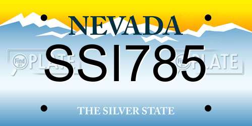 SSI785 Nevada License Plate