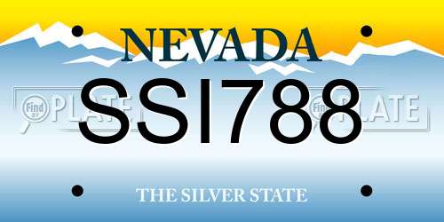 SSI788 Nevada License Plate