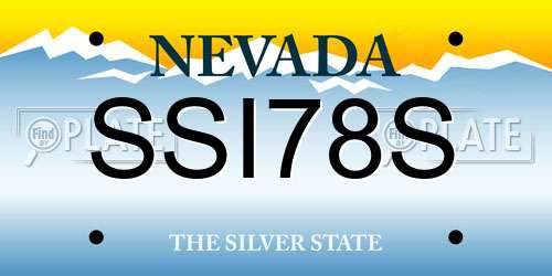 SSI78S Nevada License Plate