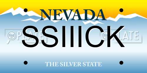 SSIIICK Nevada License Plate