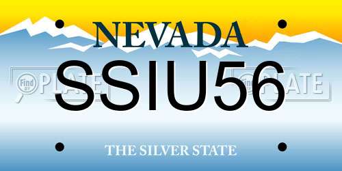 SSIU56 Nevada License Plate
