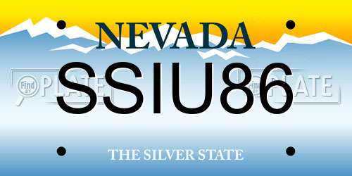 SSIU86 Nevada License Plate