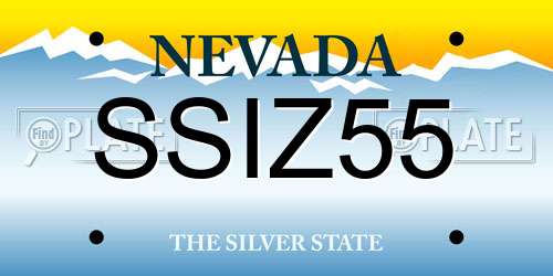 SSIZ55 Nevada License Plate
